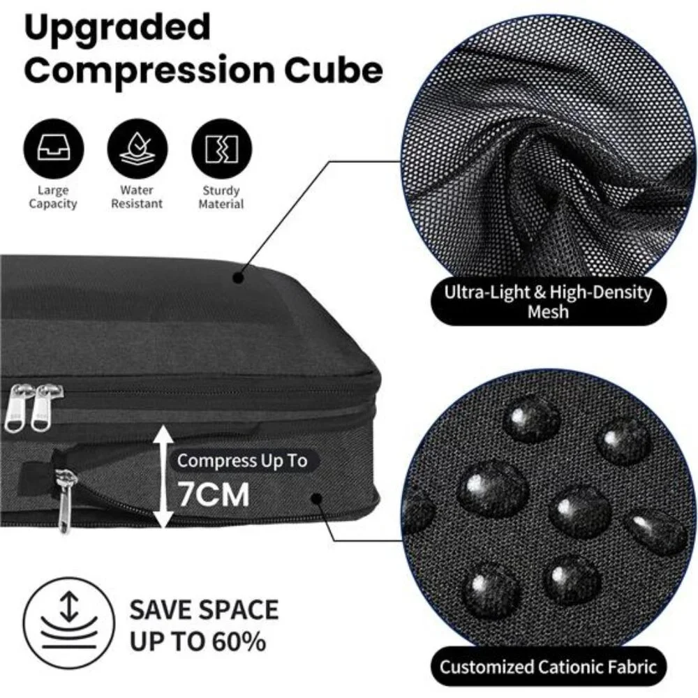 8 Set/6 Set/4 Set Compression Packing Cubes for Travel, Lightweight Vacation